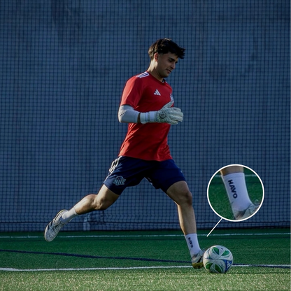 Goalkeeper wearing HAVO Performance Grip Socks during training session
